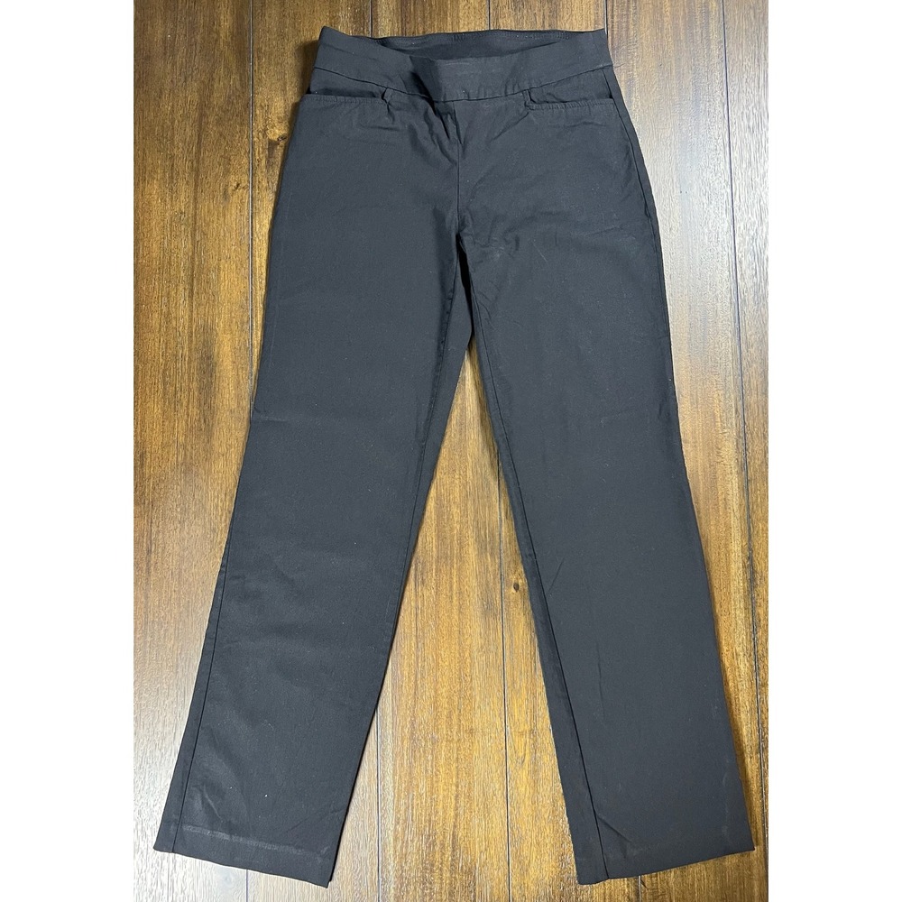 Time and Tru Black Soot Millennium Pull On Straight Leg Pants Small 4-6 TTL28842